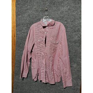 Ted Baker Shirt Mens 3XL Red Check Long Sleeve Button Cotton Pockets Casual